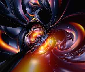 Abstrakcja, Kolorowe, Grafika 3D, Wzory