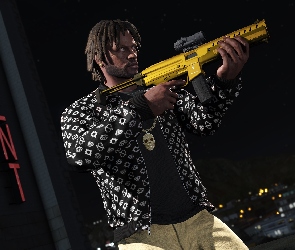 Grand Theft Auto V, Pistolet maszynowy Combat PDW, Mężczyzna, GTA 5, Gra