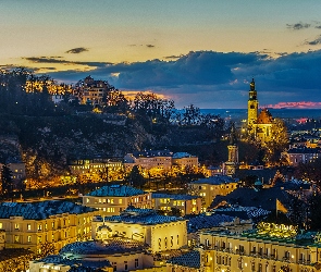 Domy, Noc, Austria, Salzburg