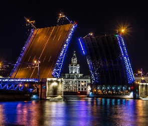 Rosja, Most zwodzony, Rzeka Newa, Petersburg