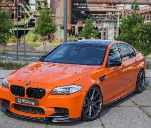 Pomarańczowy, F10, BMW M5 by Carbonfiber Dynamics