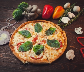 Pizza, Pieczarki, Papryka