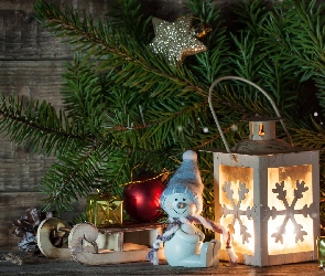 Boże Narodzenie, Bombka, Bałwanek, Sanki, Stroik, Figurka, Dekoracja, Świąteczna, Lampion