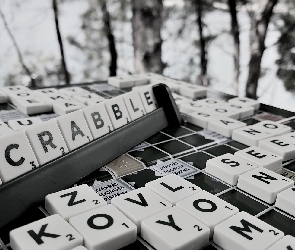 Gra, Drzewa, Plener, Plansza, Scrabble