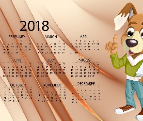 Grafika 2D, Pies, Kalendarz, Rok 2018