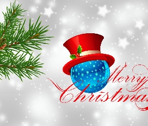 Napis, Grafika 2D, Boże Narodzenie, Gałązka, Świerku, Szyszki, Merry Christmas