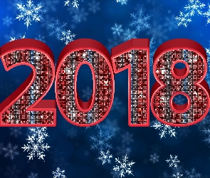 Nowy Rok, Niebieskie tło, 2018