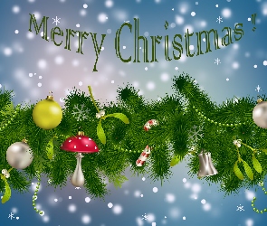 Świąteczna, Merry Christmas, Boże Narodzenie, Napis, Dekoracja