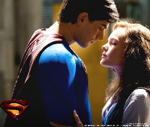 Brandon Routh, zbliżenie, logo, Kate Bosworth, Superman Returns