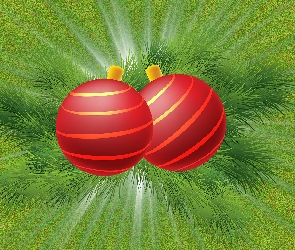 Merry Christmas, Napis, Boże Narodzenie, Świąteczne, Czerwone, Bombki