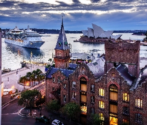 Sydney Opera House, Domy, Sydney, Australia, Morze, Statek