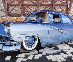 Zabytkowy, 1956, Niebieski, Ford Fairlane Town Sedan