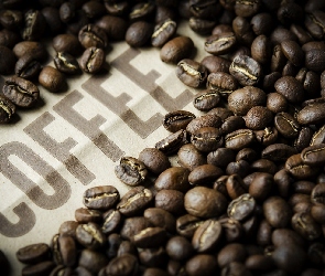 Coffee, Napis, Ziarna, Kawa