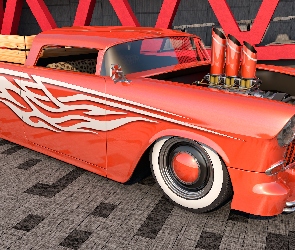 1955, Zabytkowy, Chevrolet Bel Air Nomad Custom