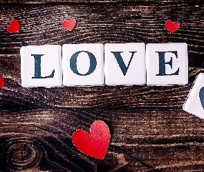 Love, Napis, Serca, Klocki
