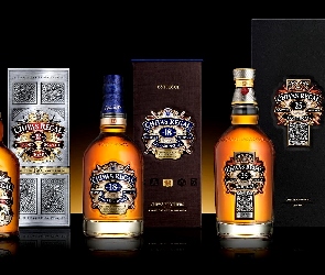 Butelki, Trzy, Whisky, Chivas Regal