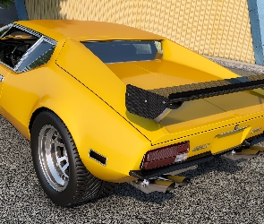 Żółty, Zabytkowy, 1971, De Tomaso Pantera