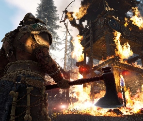 Pożar, Wieża, Wiking Drengr, For Honor, Dwuręczny, Topór