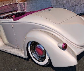 Ford Roadster, 3D, Zabytkowy, Tył, 1936