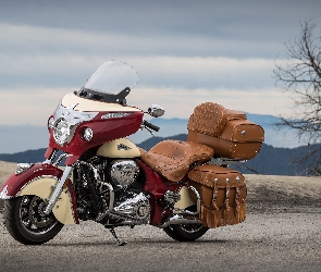 Indian Motorcycle, Roadmaster Classic, Kufer, Wykończenia, Skórzany, Skórzane