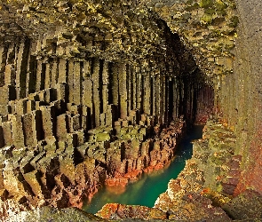 Grota Fingala, Wyspa Staffa, Skały, Bazaltowe, Kolumny, Szkocja