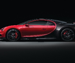 Bugatti Chiron Sport, 2018, Czerwono-czarny