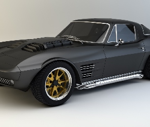 Zabytkowy, 1964, Chevrolet Corvette Grand Sport, Czarny
