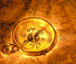 Rozświetlony, Mapa, Kompas
