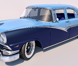 Niebieski, 1956, Ford Fairlane Town Sedan, Zabytkowy
