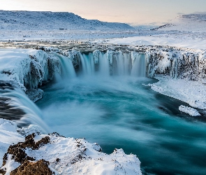 Islandia, Zima, Wodospad Godafoos