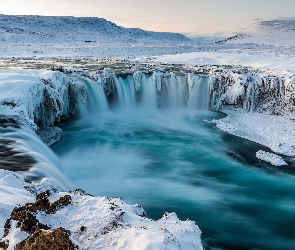 Wodospad Godafoos, Zima, Islandia