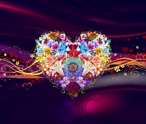 Serce, Kwiaty, Grafika 2D