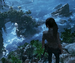 Shadow of the Tomb Raider, Skały, Lara Croft, Tomb Raider 2018, Gra