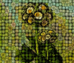 Mozaika, Grafika, Kwiat