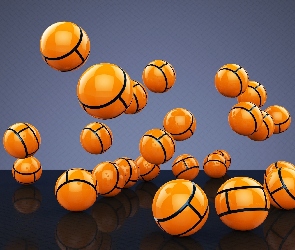 Kule, 3D, Pomarańczowe