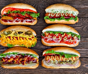 Hot dogi, Deski, Bułki