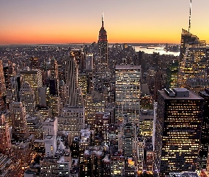 USA, Nowy Jork, Manhattan, Wieczór