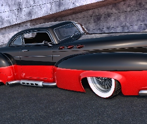 V8 Helmet Rod, Rat Rod, Samochód, Czarno-czerwony