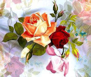 Kwiaty, Róże, Grafika 2D