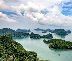 Morze, Wyspy, Tajlandia, Rezerwat przyrody Mu Ko Ang Thong National Park