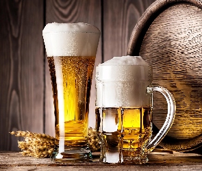 Piwo, Beczka, Szklanka, Kufel
