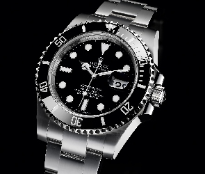 Zegarek, Czarne tło, Rolex Submariner