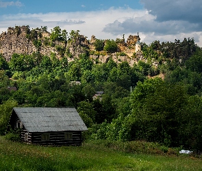 Zamek Vranov, Ruiny, Czechy, Las, Dom, Gmina Mala Skala, Skały