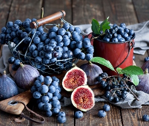 Owoce, Aronia, Figi, Borówki, Winogrona