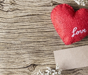 Bilecik, Drewno, Napis, Serce, Love, Gipsówka