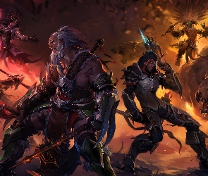 Demon Hunter, Barbarzyńca, Diablo 3, Łowczyni demonów, Barbarian, Gra, Postacie