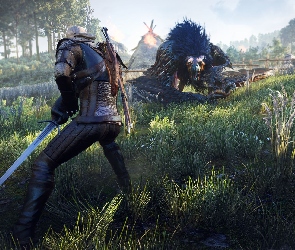 Smok, Geralt, The Witcher 3 Wild Hunt, Wiedźmin 3 Dziki Gon