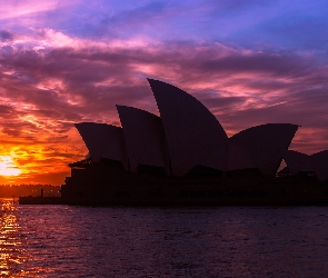 Sydney Opera House, Wschód słońca, Australia, Sydney