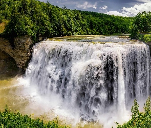 Stan Nowy Jork, Skały, Park miejski Letchworth Park, Wodospad Middle Falls, Stany Zjednoczone