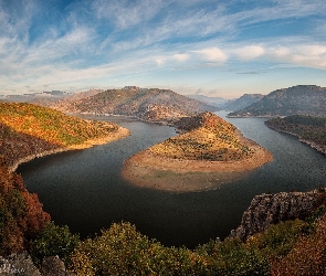 Rzeka Arda, Góry Rodopy, Zakola, Meander, Bułgaria